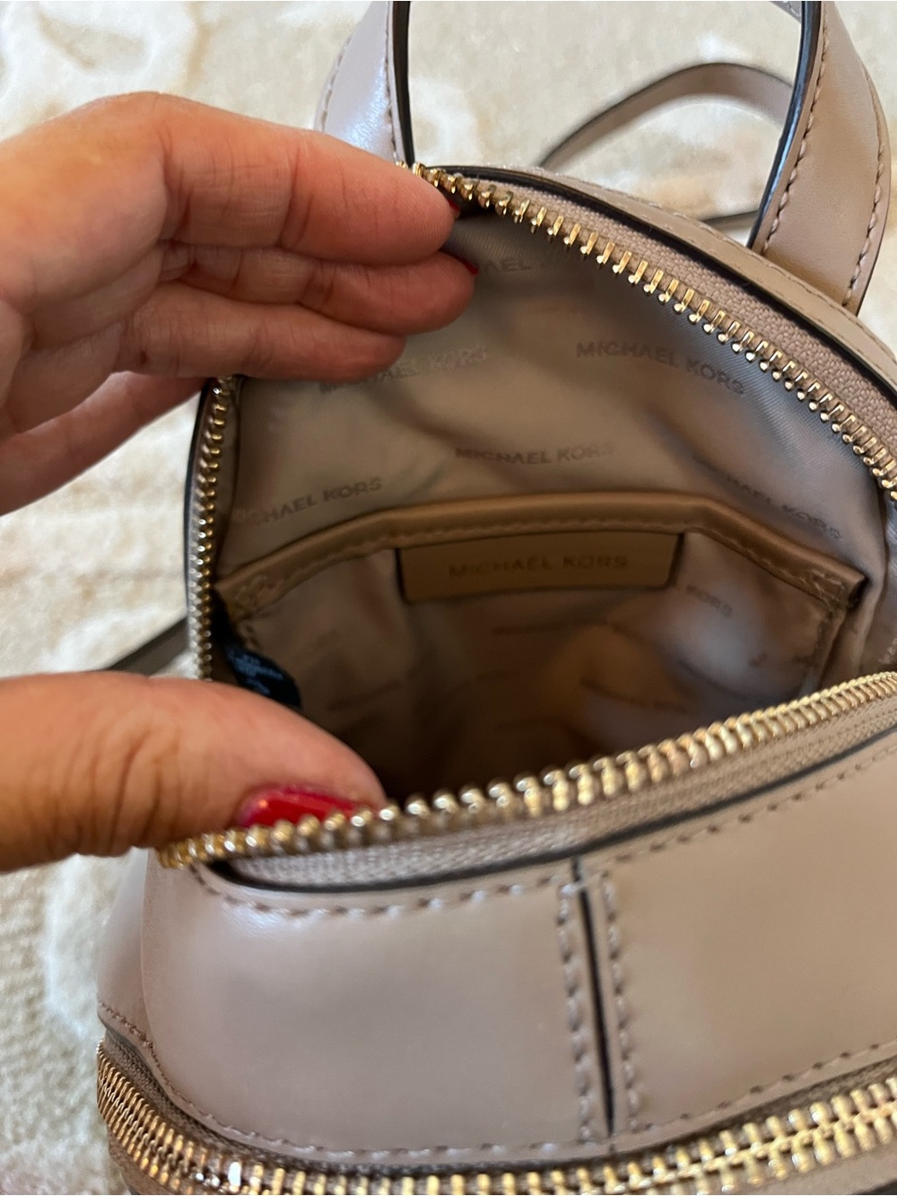 Michael Kors Rhea Mini Studded Backpack Crossbody - Picture 7 of 14